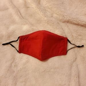 NIB: 2 pack Face Masks😷, Red 🤩 with Black Ear Loops. Adult size